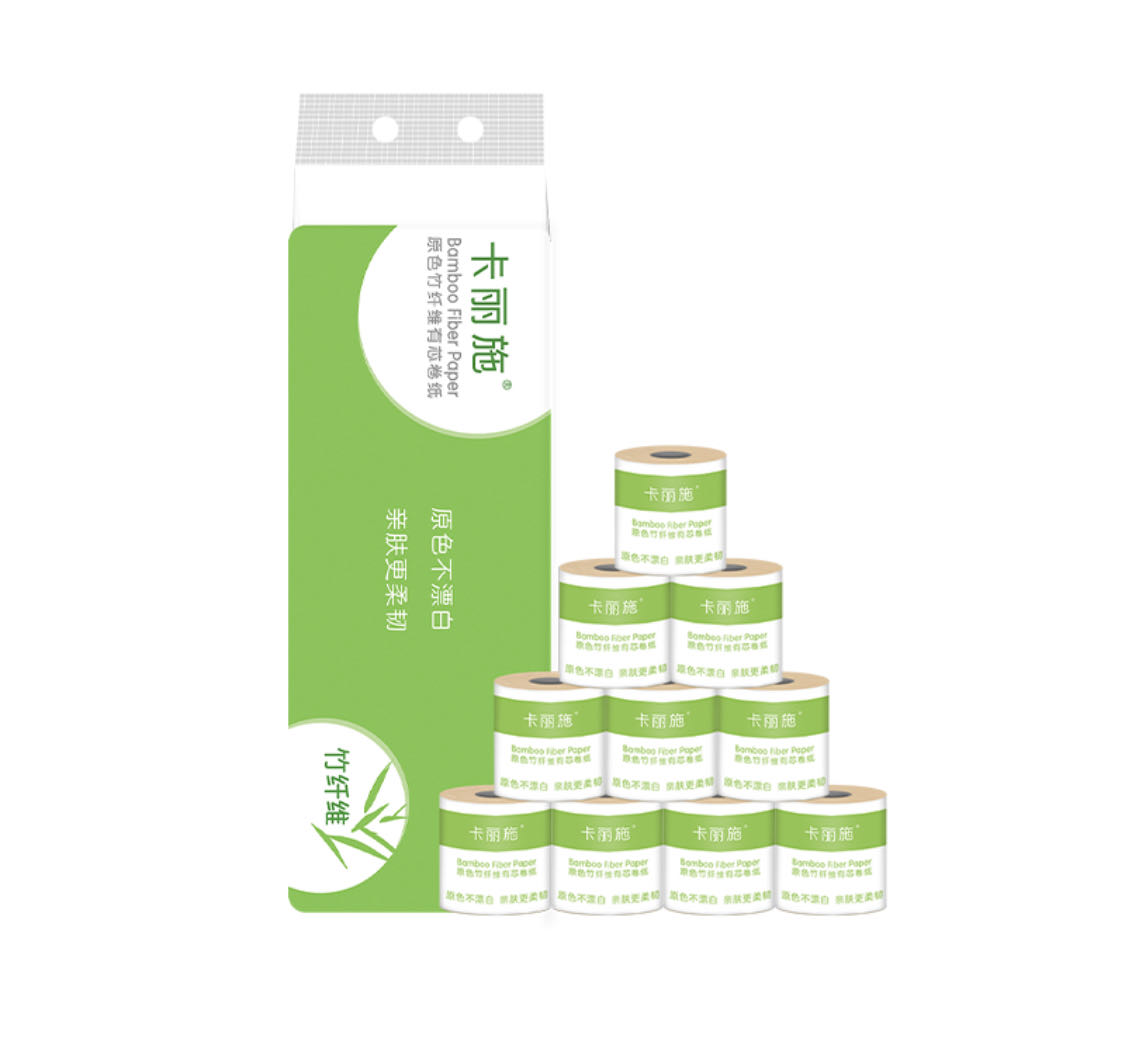 （택포)）녹엽 카리스 원색 대나무 섬유 롤휴지 12봉지(쿠폰4)竹纤维有芯卷纸（有芯）
