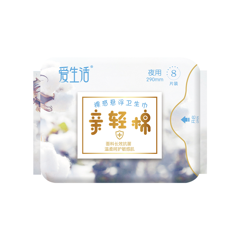 친칭면중형생리대 290mm*8p 亲轻棉夜用卫生巾