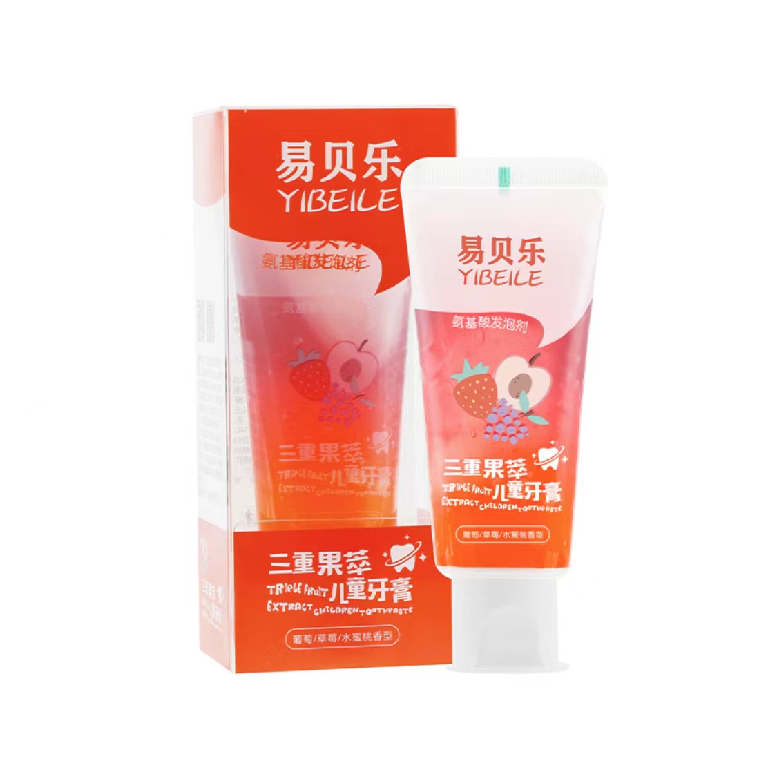 어린이용 삼중과추출 치약  易贝乐三重果萃儿童牙膏