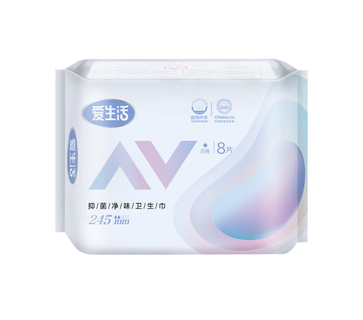 항균 데일리 생리대 245MM 8p 爱生活抑菌日用卫生巾