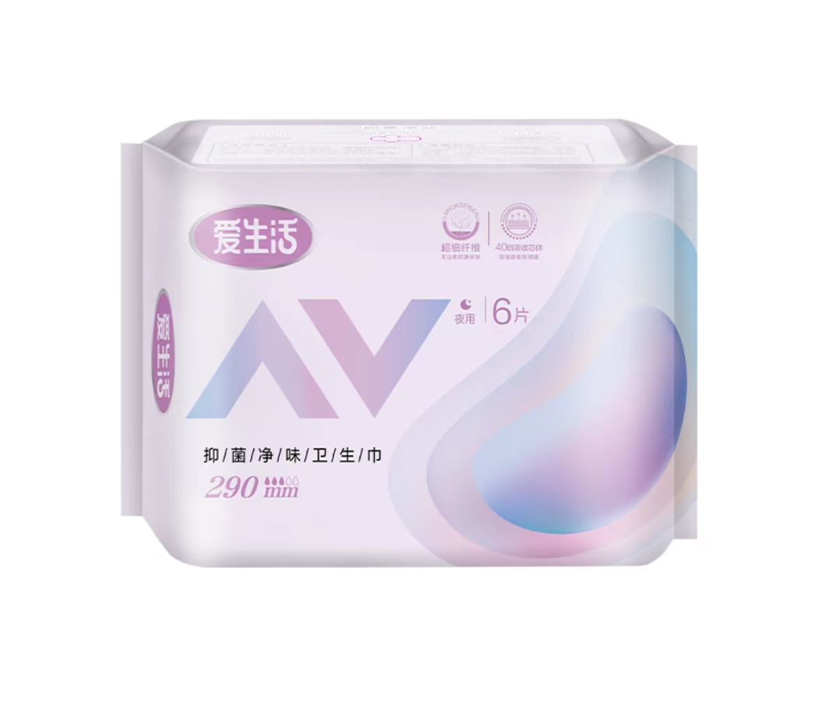 항균 나이트용 생리대 290MM 6p 爱生活抑菌夜用卫生巾
