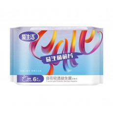 유산균생리대 290mm*6p  爱生活自在轻透益生菌卫生巾夜用