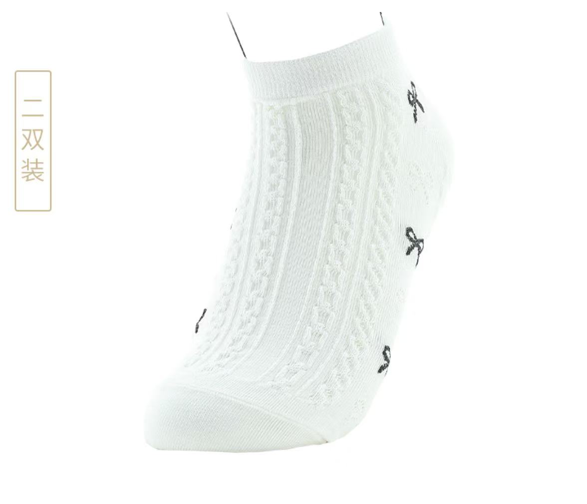 여성용 기모솜발목양말 1봉*2컬레  蝴蝶结抗菌女袜